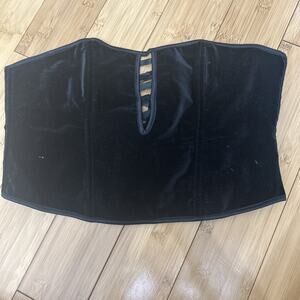 Black Velvet Corset W/Keyhole Gothic Glam Romantic Noir Victorian Inspired Sz S